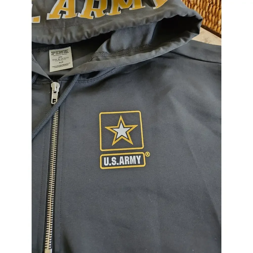 Victoria Secret Pink Army Hood Wind Breaker Jacket Women's Size M Rare Retired - Picture 6 of 10